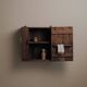 Mountain wall cabinet in solid pine, Folk Art, around 1900