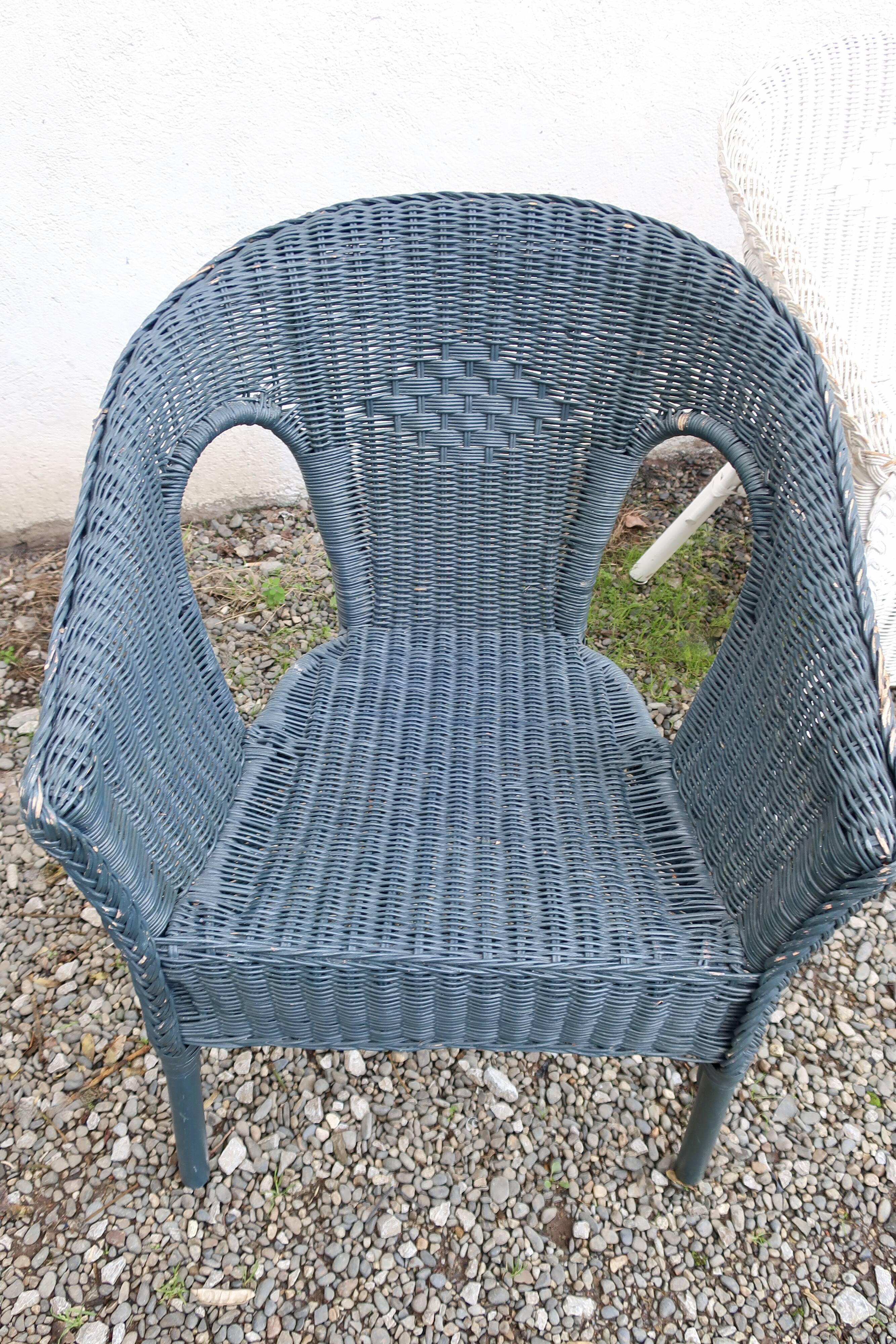 3 vintage rattan armchairs, adult size, 1960s