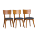 3 vintage chairs 1960 Monobloc compass feet and duck blue ska