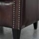 Set of three classic English-style Chesterfield cowhide  club armchairs