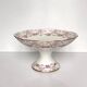 Compote dish on pedestal / fruit bowl in Limoges porcelain with floral garlands and ribbons | “Vieux Bernardaud” D&C (Delinières & Cie) | late 19th century