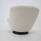 1970s Shell Lounge Chair in Bouclé Upholstery