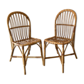 Paire de chaises en rotin vintage