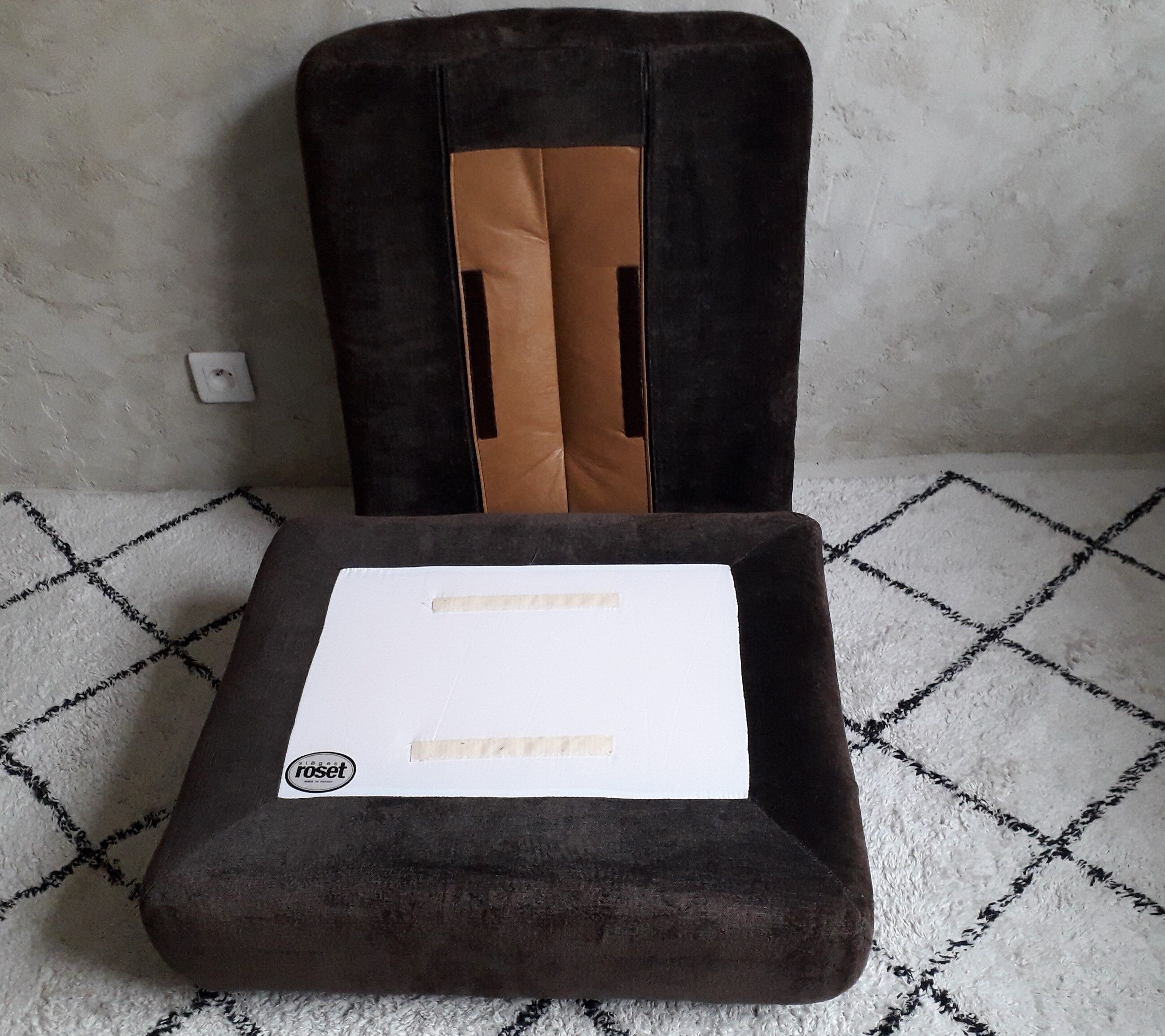 Pouf on wheels Ligne Roset 70s