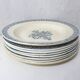 Terre de fer 8 Art Deco flat plates ALHAMBRA model blue SALINS