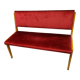 Two-seater red velvet bench 1970 vintage