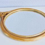 Rattan hand mirror 22x38cm