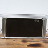 Porte manteau miroir en métal aluminium vintage années 60