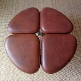 Coffee table and its 4  poufs years 70