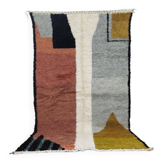 Tapis beni ouarain coloré tissé en laine naturel taille 250cmx150cm