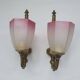 Pair of Art Deco pink wall sconces