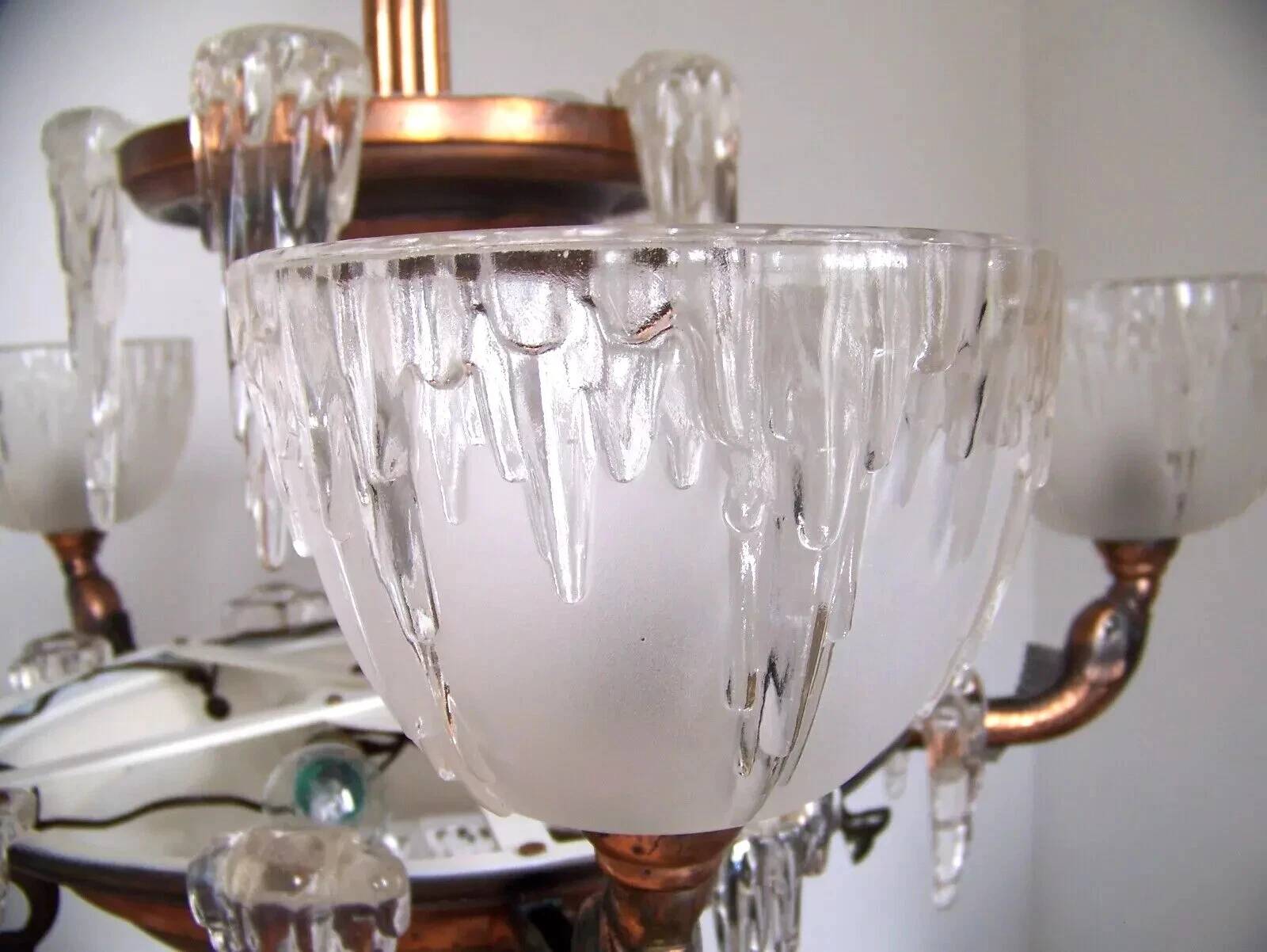 Art Deco chandelier signed Ezan, France