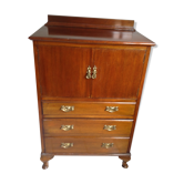 19th-century English side table, varnished mahogany