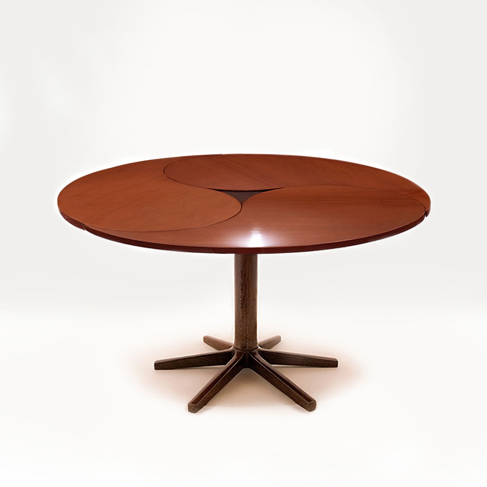 Danish Mid Century Yin-Yang teak extending dining table by Ole Gjerløv-Knudsen and Torben Lind