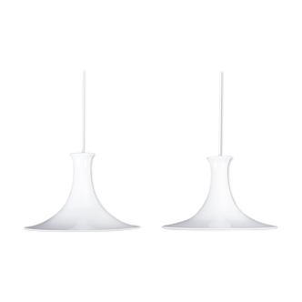 White pendant Mandarin lamp from Michael Bang for Royal Copenhagen, set of 2