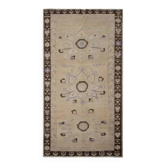 Tapis turc fait main en laine orange surdimensionné 175x330 des années 1970