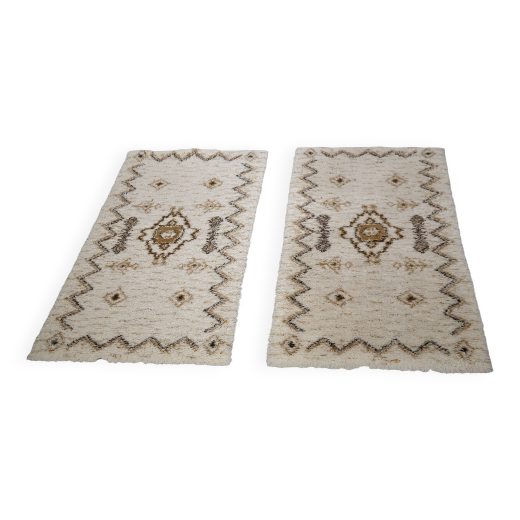 2 tapis berbères marocains en laine, années 1960