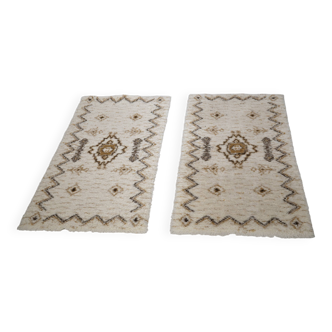 Set of 2 Moroccan Berber Wool Rugs, Mid-Century, 1960s