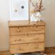 Renovated antique English solid pine chest of drawers.