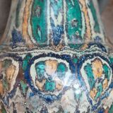 Antique painted glazed earthenware jar FEZ Morocco 19th century