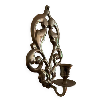 Antique brass wall candle holder