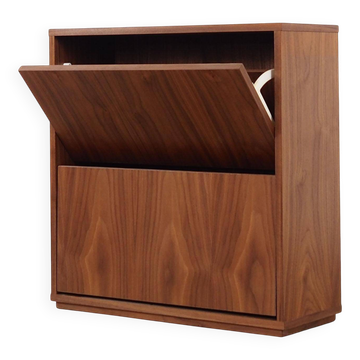 Walnut shoe cabinet, Scandinavian design