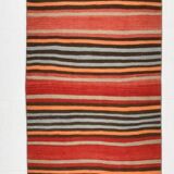 3x12 Kilim Long Striped Vintage Kilim Runner Rug For Hallway, 77x360 Cm