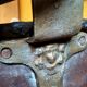 large copper and bronze cauldron