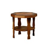 Dutch Art Deco Amsterdam School side table in solid oak, 1930s