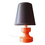 60s/70s lamp in red/orange lacquered wood