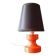 Lampe années 60/70 en bois laqué rouge/ orangée