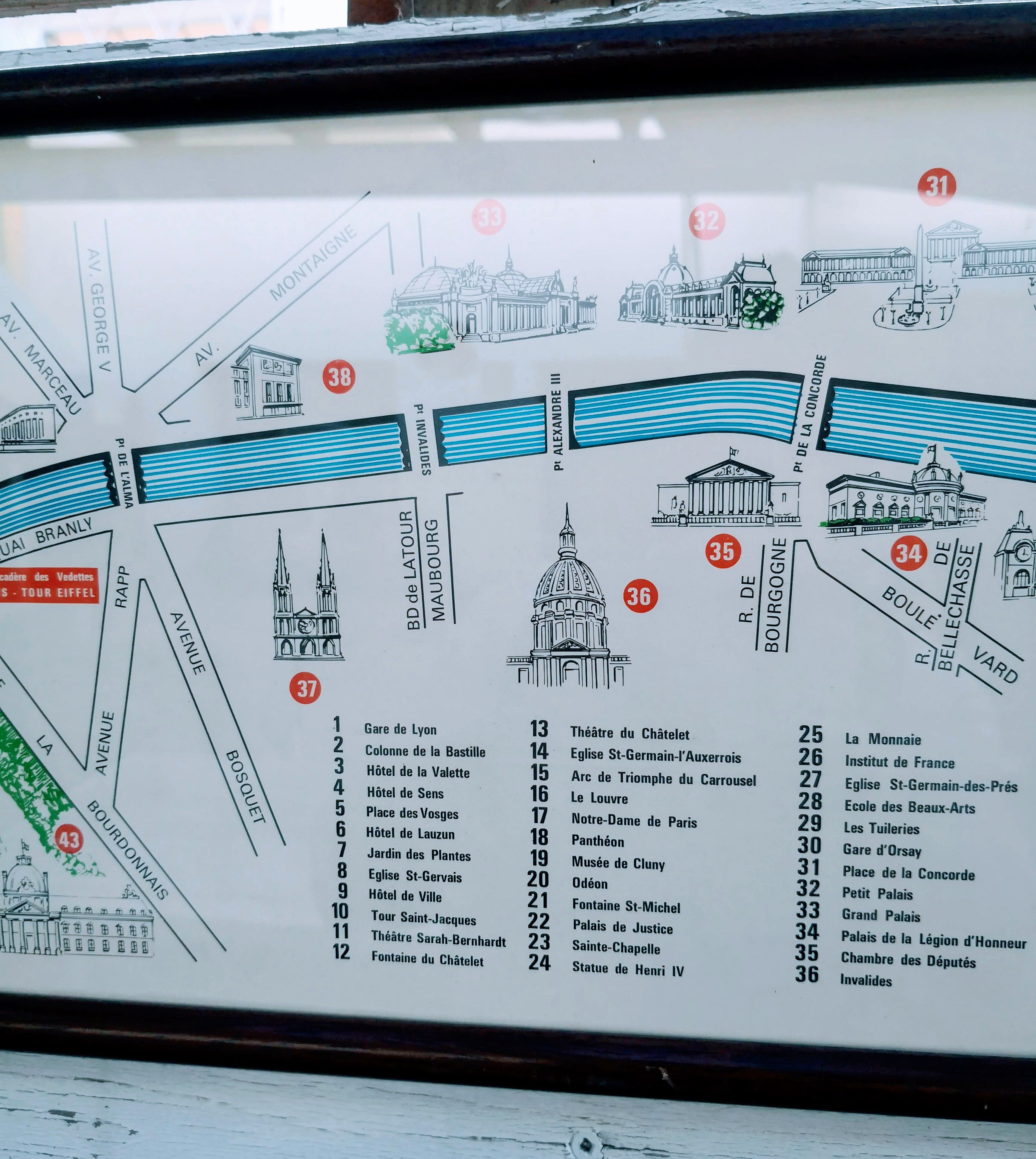 Poster framed "along the seine"