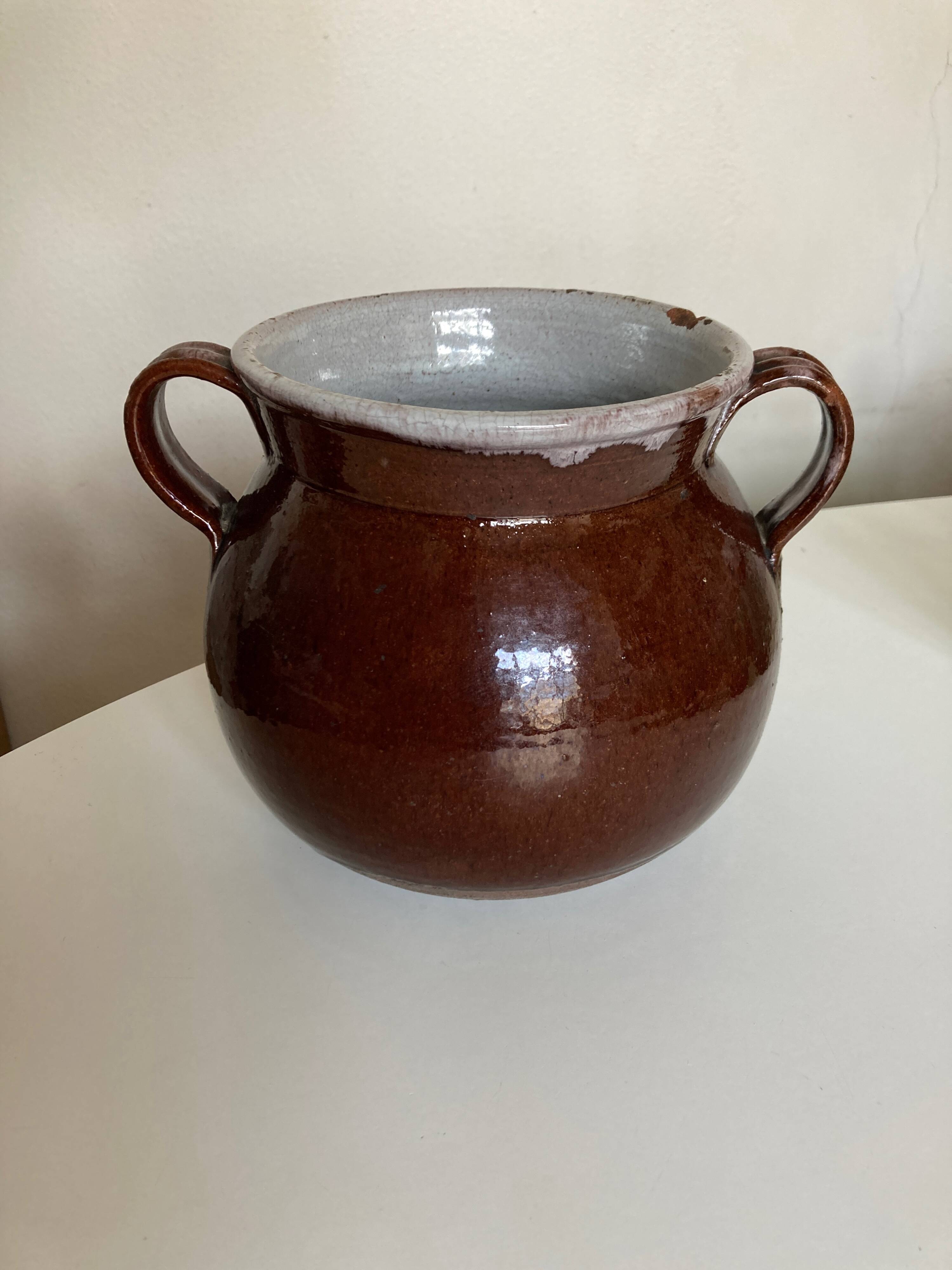 Black ass field vase in glazed clay 1950