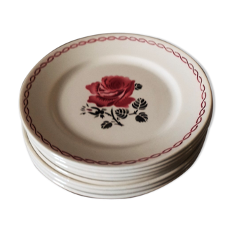 Lot 9 plates Badonviller Germaine Rose