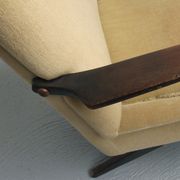 1950s scissor armchair in velvet
