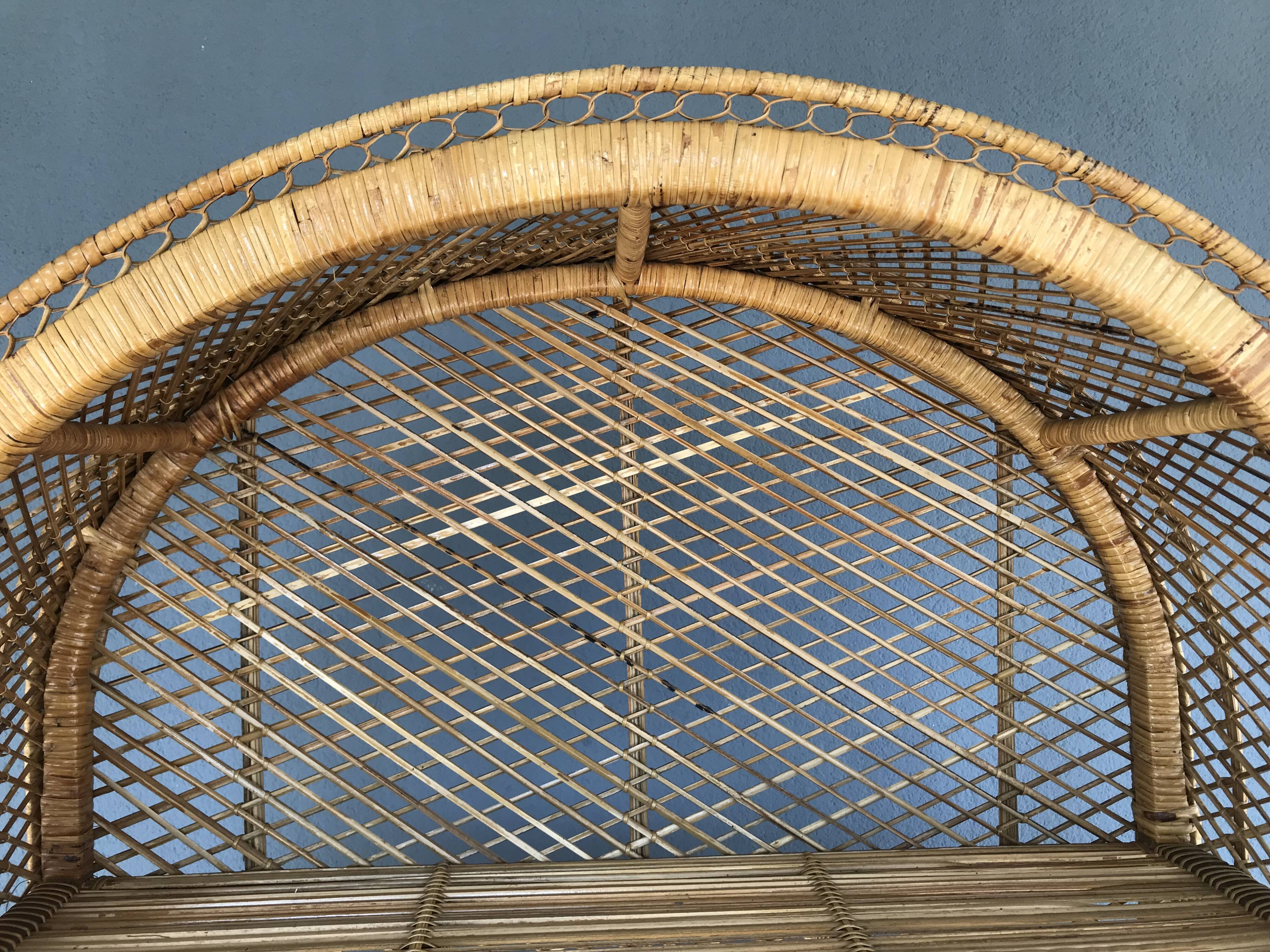 Vintage rattan bookcase