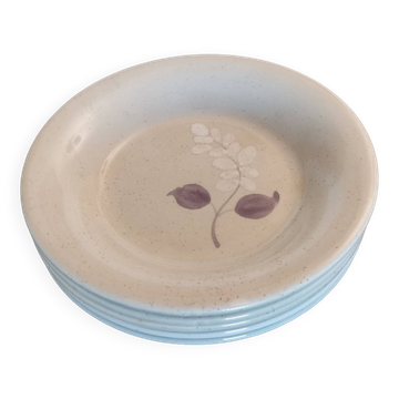 3 saint amand faience plates coll glycine