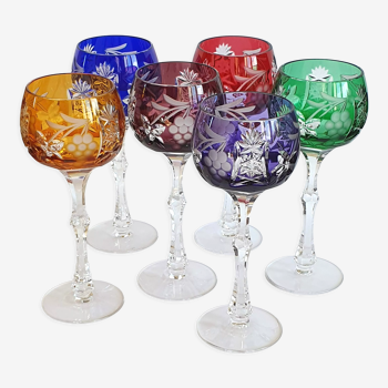 Coloured glasses from the Etzel crystal factory in Bitche Saint Louis