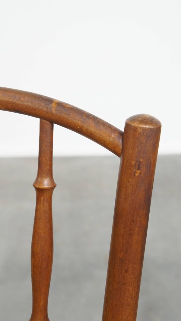Chaise de bistrot vintage avec assise tissée
