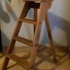 Solid wood stepladder with 4 levels, 20th century, mortise-tenon mountings