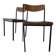 Pair of teak and iron stacking chairs, 1960s