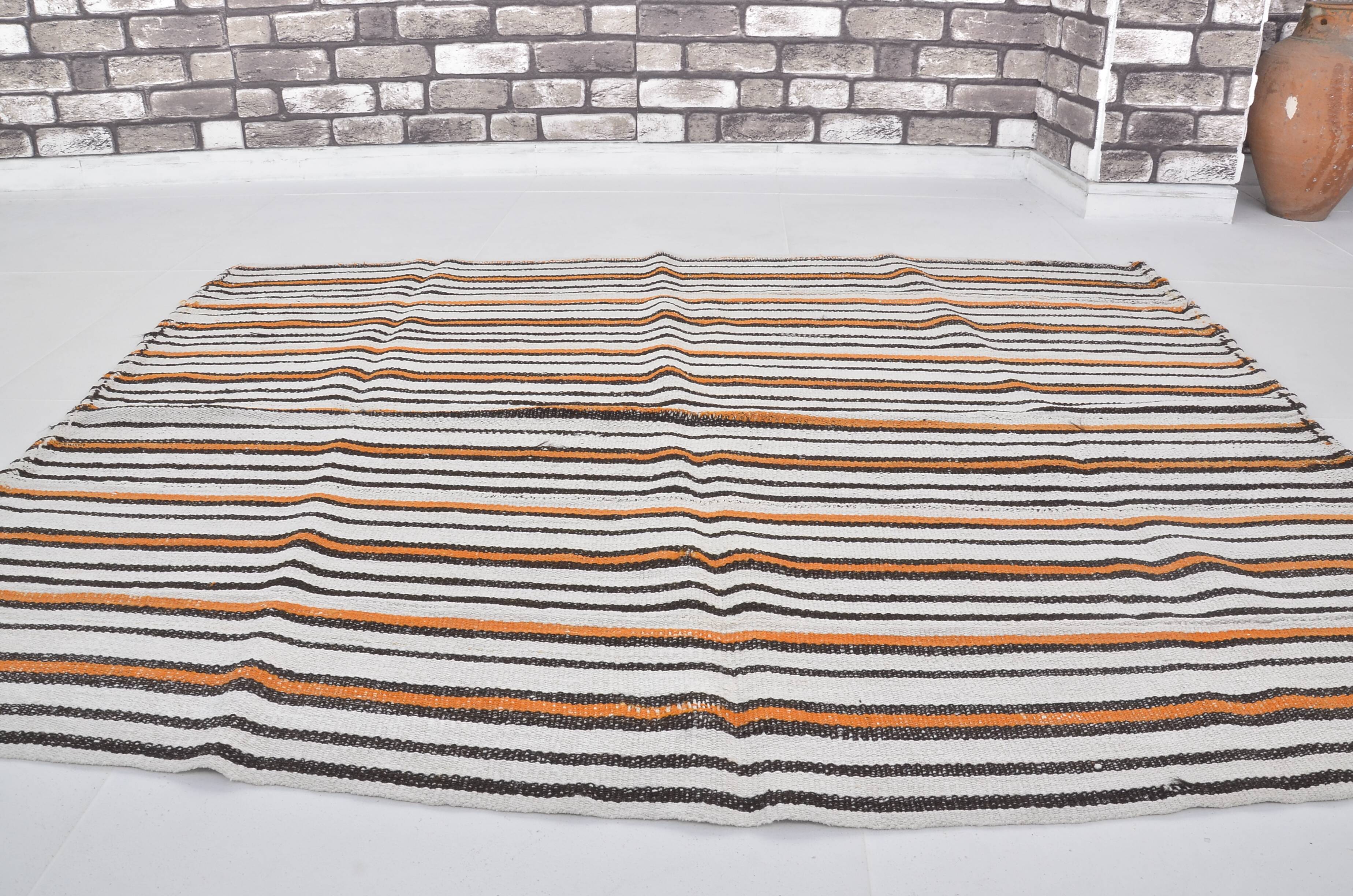 Oushak Vintage Stripe Hemp Rug sku 3683
