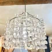 Carlo Nason for Mazzega Murano glass chandelier, Italy 1970.
