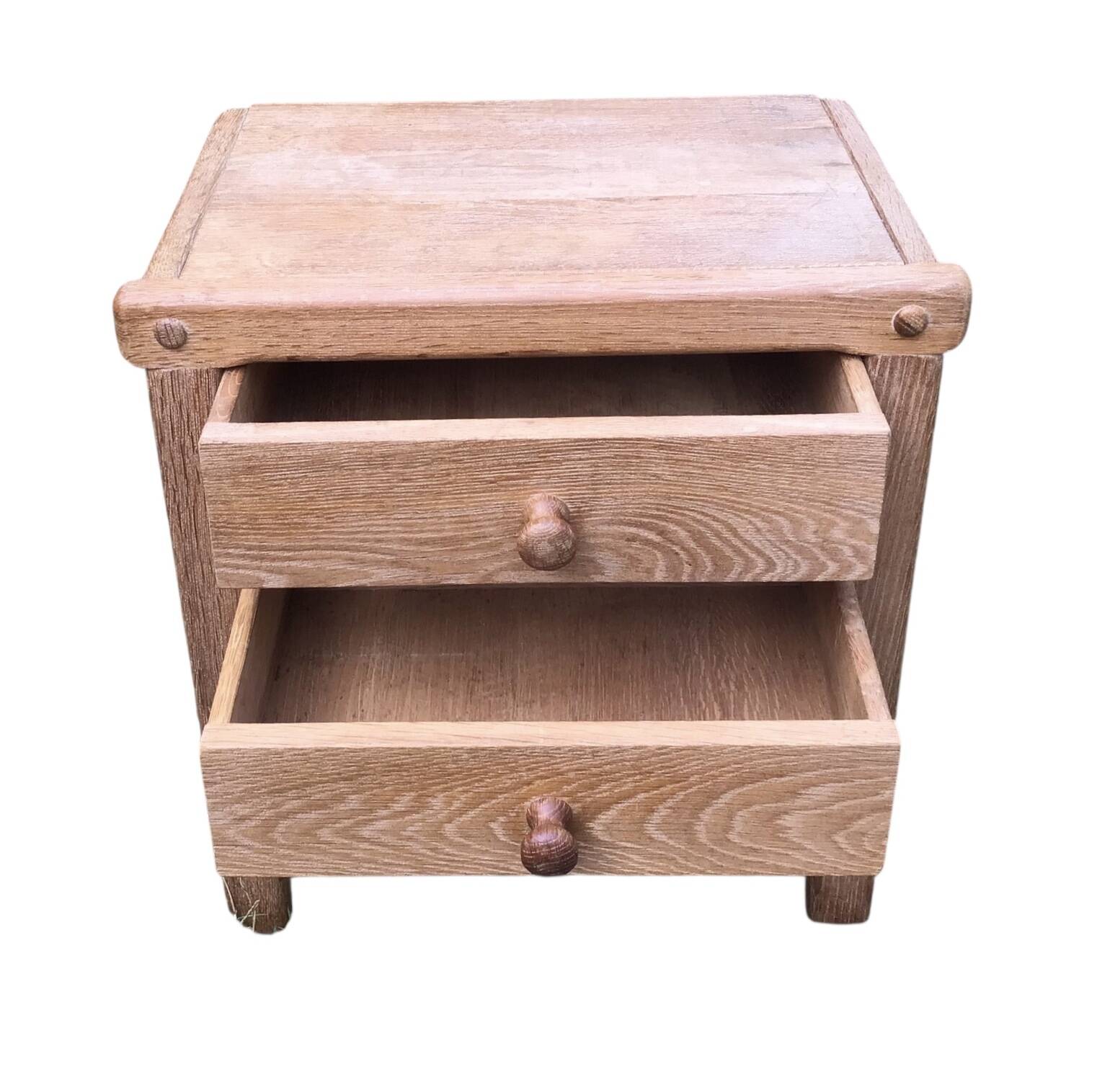Pair of solid oak bedside tables circa 70-80