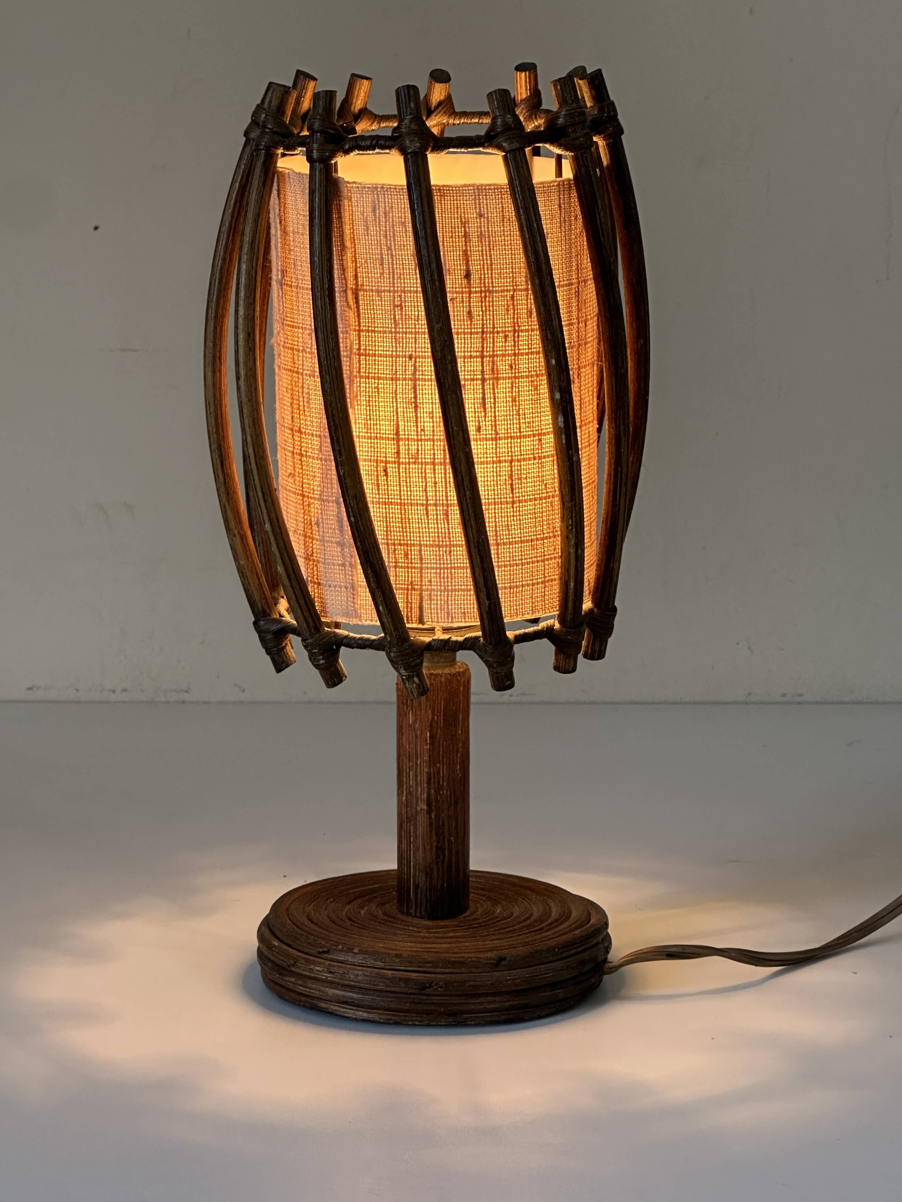 Vintage rattan lamp, 60s design