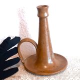 Glazed stoneware candle holder