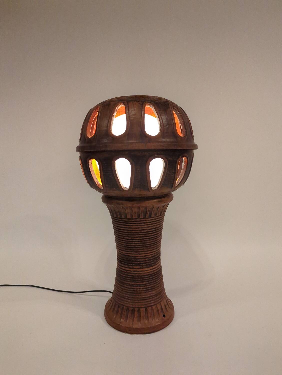 Large brutalist vintage ceramic floorlight