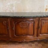 Antique Louis XV style wood and marble sideboard