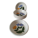 6 deep plates Poteries du Marais hand-painted floral decoration from the 60s and 70s