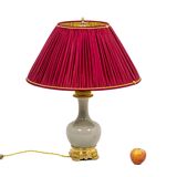 Cracked celadon porcelain lamp with gilded bronze, circa 1880